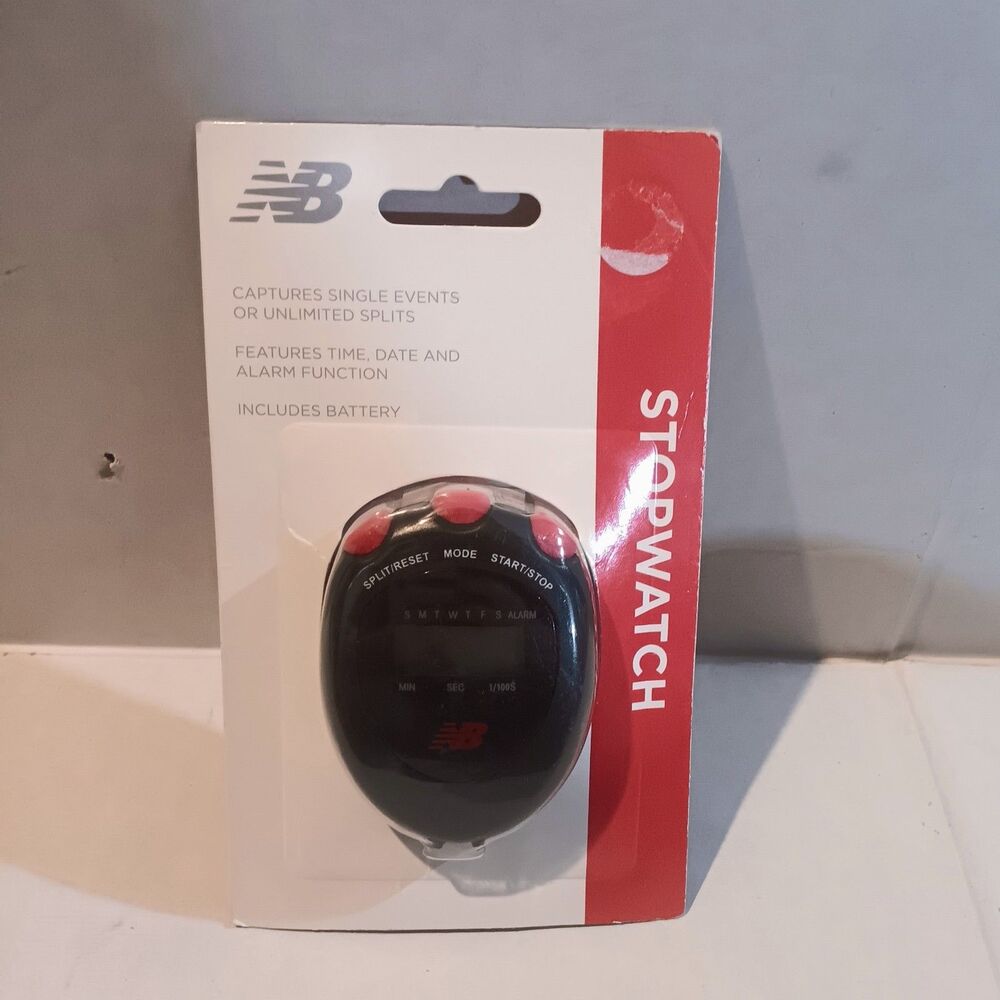 New Balance Digital Stopwatch-Single Events-Unlimited Splits-LCD Display-NEW